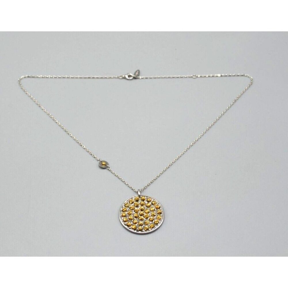 Athomie Gold Spinning Bead Pendant Sterling Silver 925 DB Italy 6.75g 20" Chain